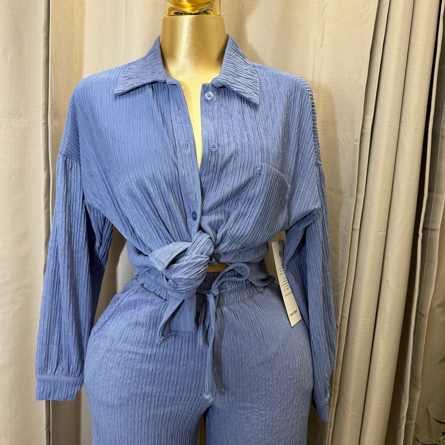 Long sleeve Pant Set-Baby Blue