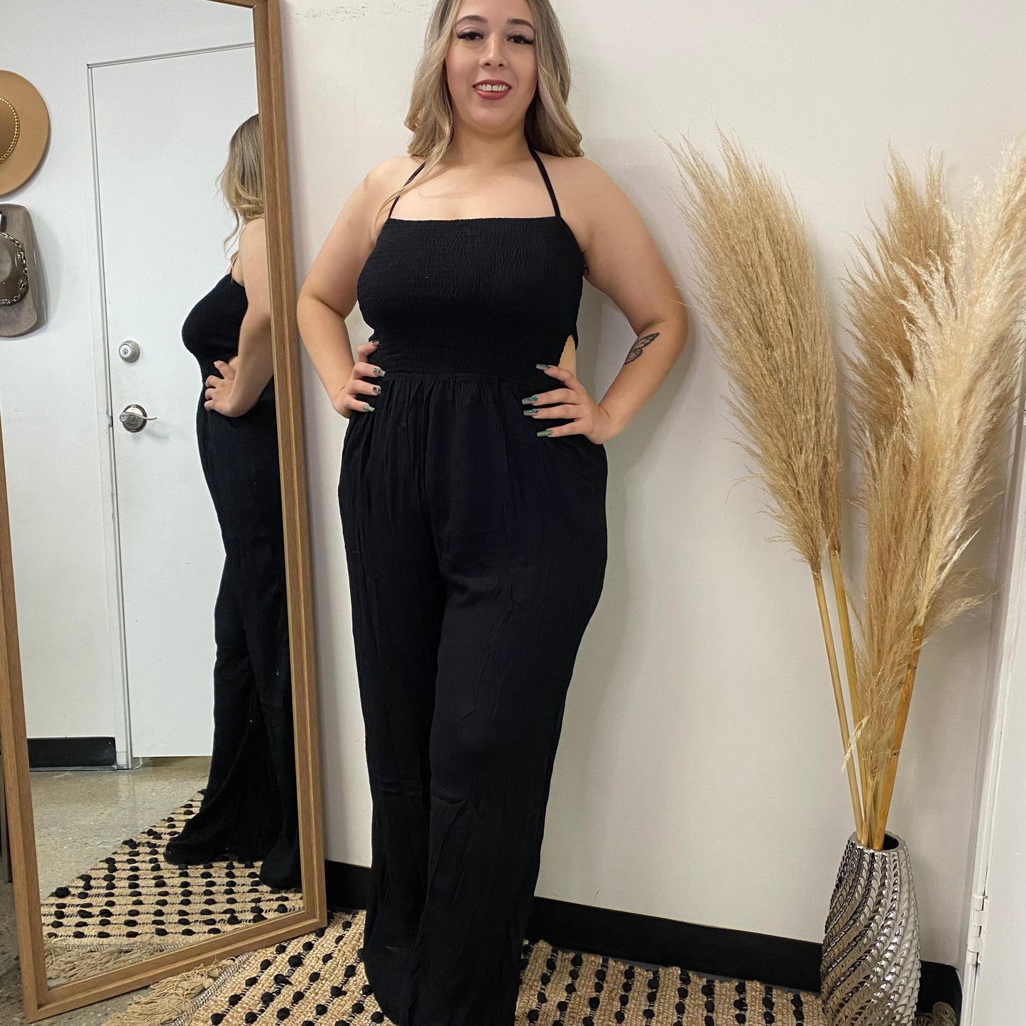 Maclo Linen Jumpsuit PL-Black