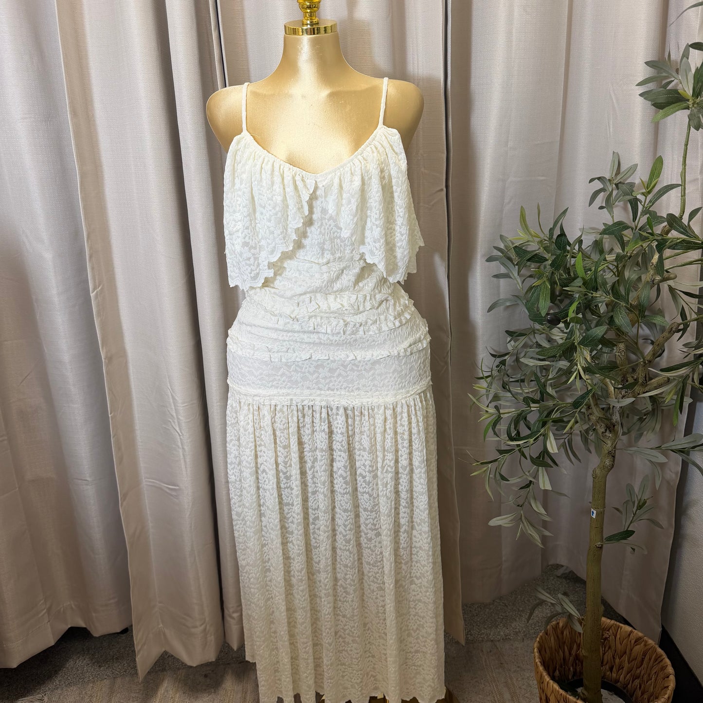 Luxe Desire Maxi Dress-Cream
