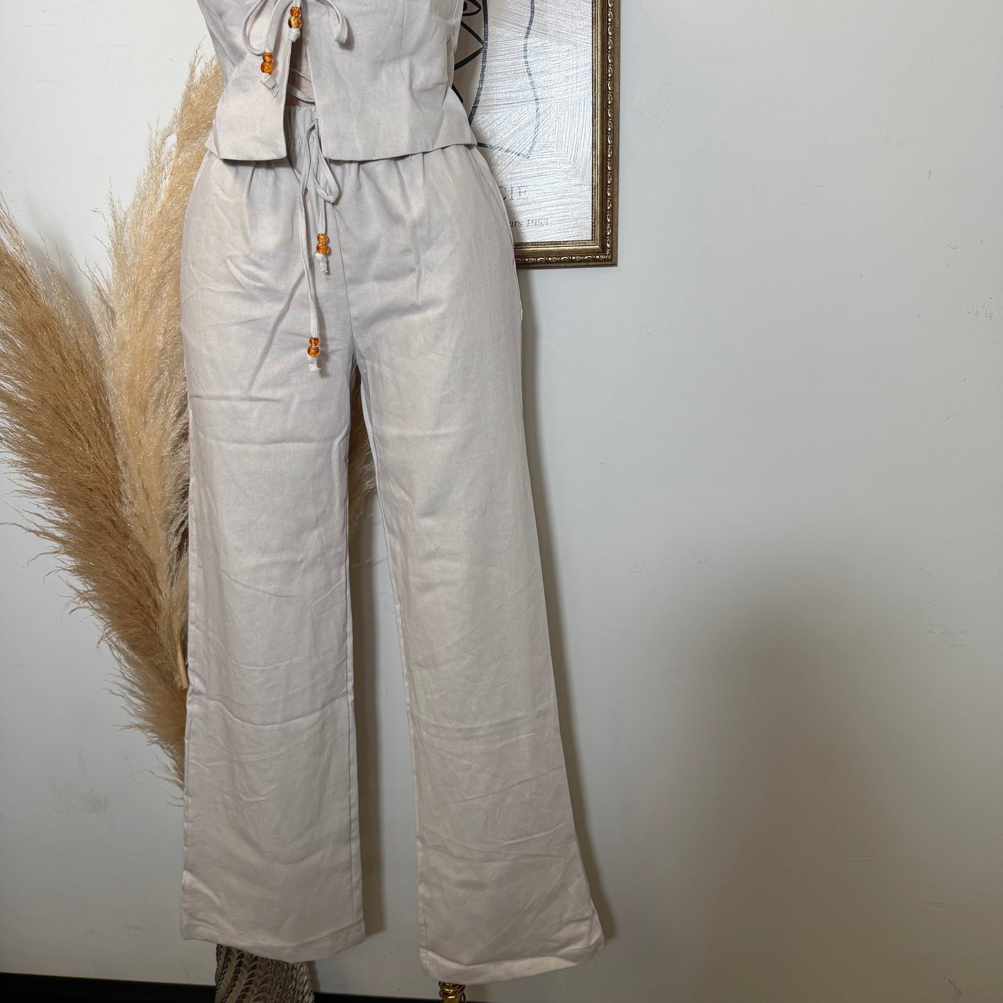 Knot Pant Set-Natural