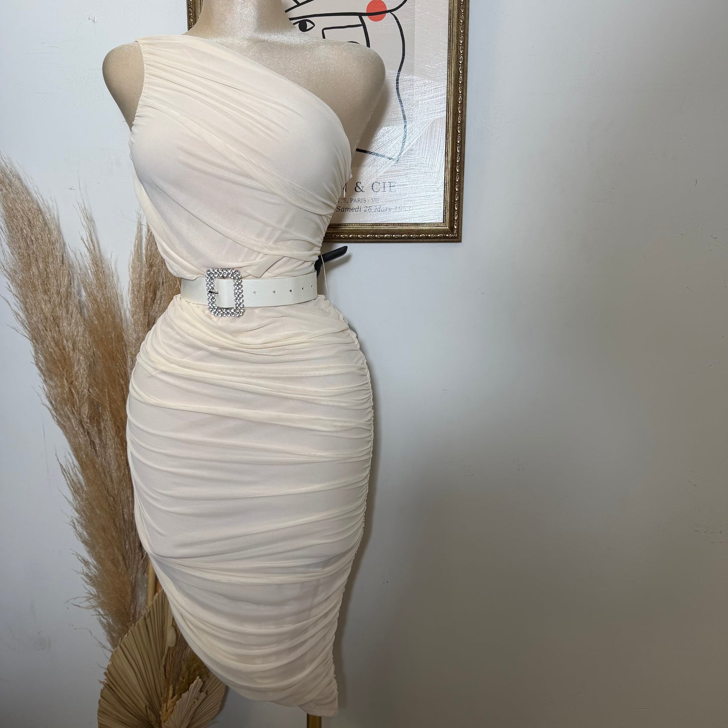 Contour Luxe Midi Dress-Cream