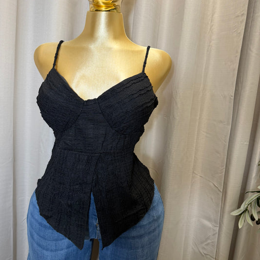PL-Black Cotton Top-Black