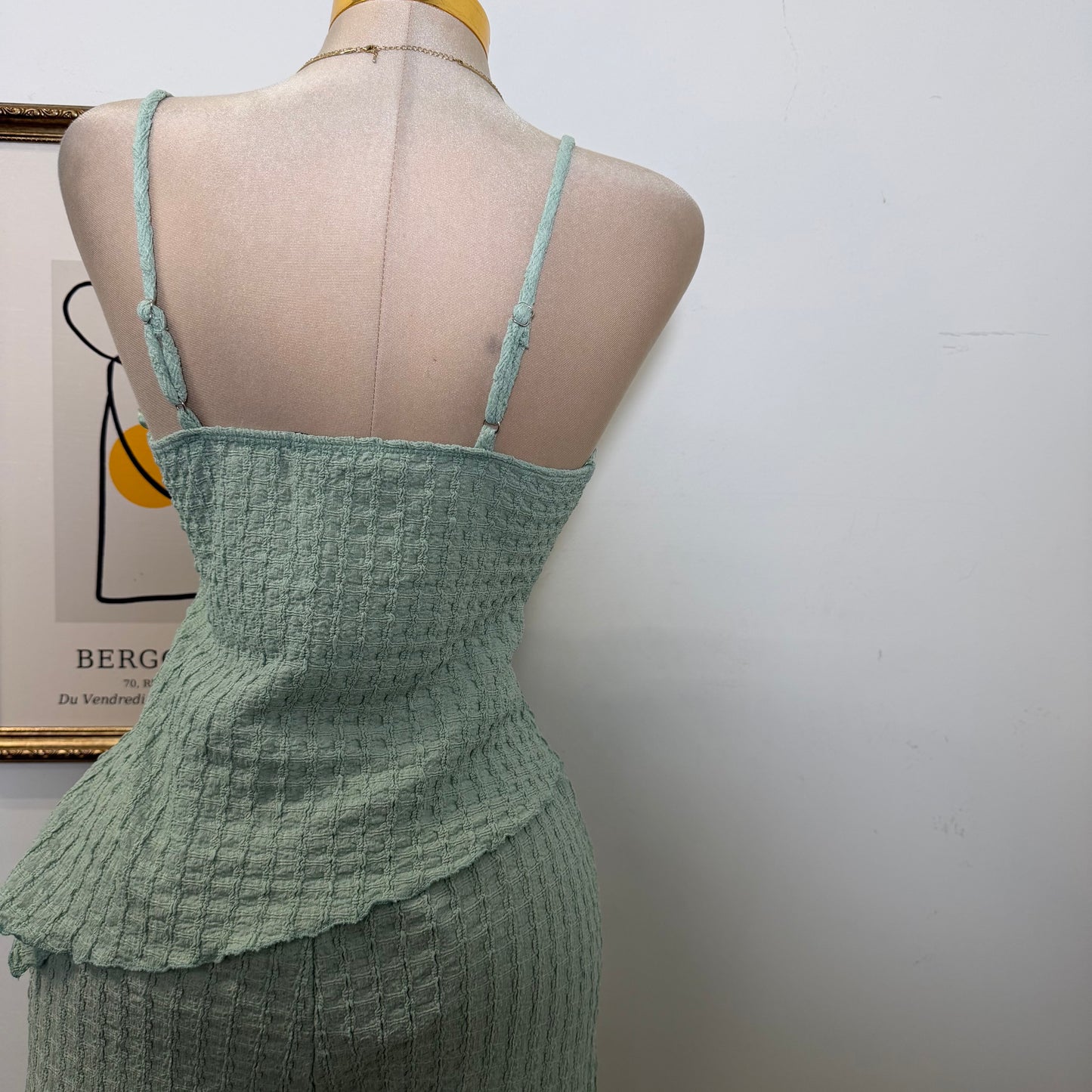 Merrow Asymmetric Hem Top and Pant Set-Sage