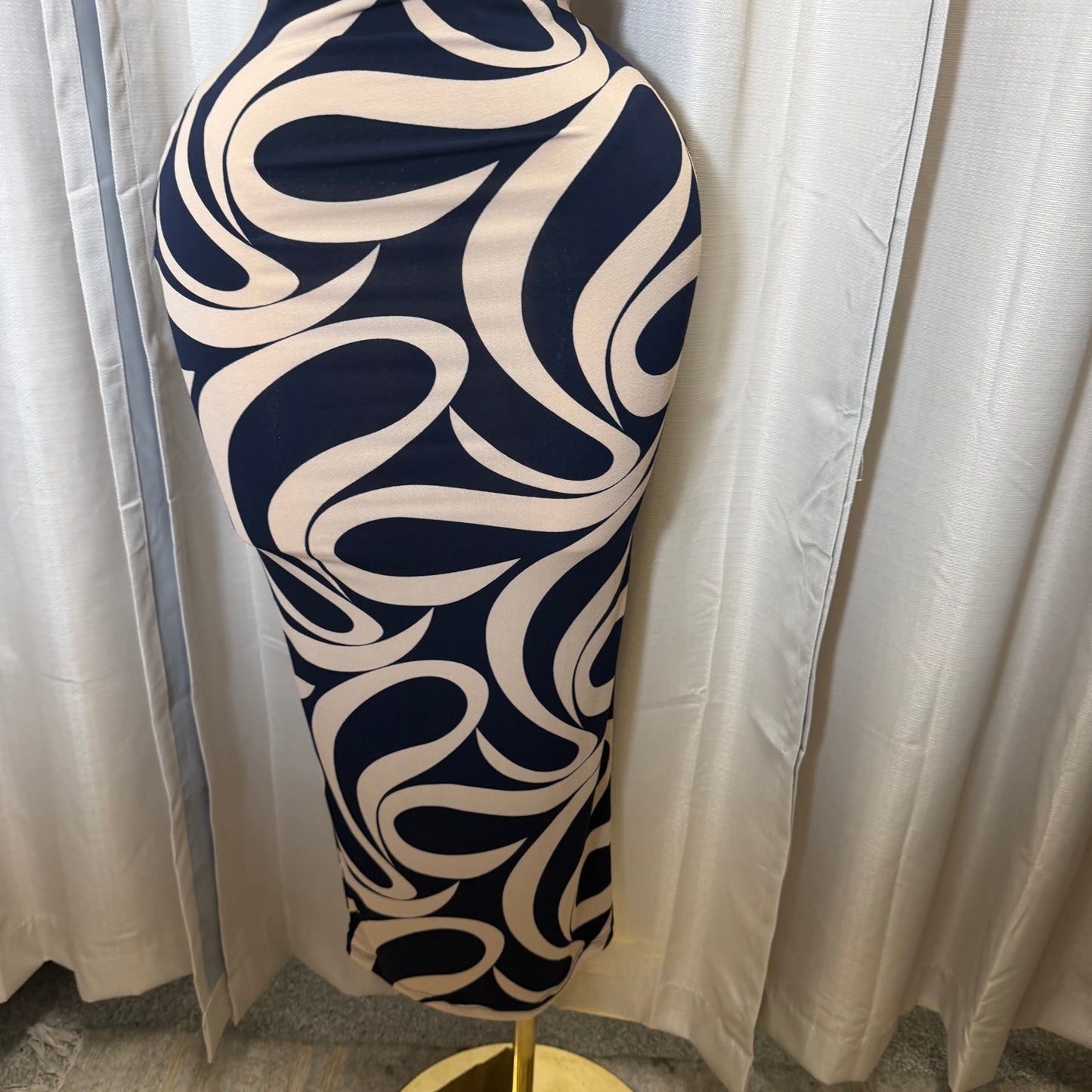Spaghetti Dress Midi Dress-Navy
