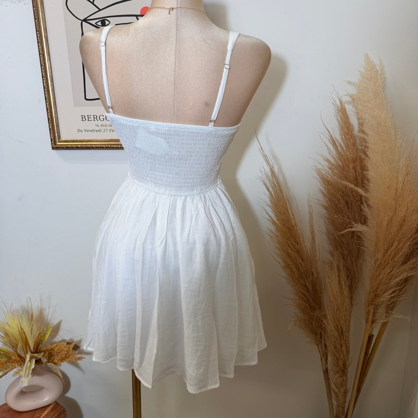 Corset Mini Dress-Off White