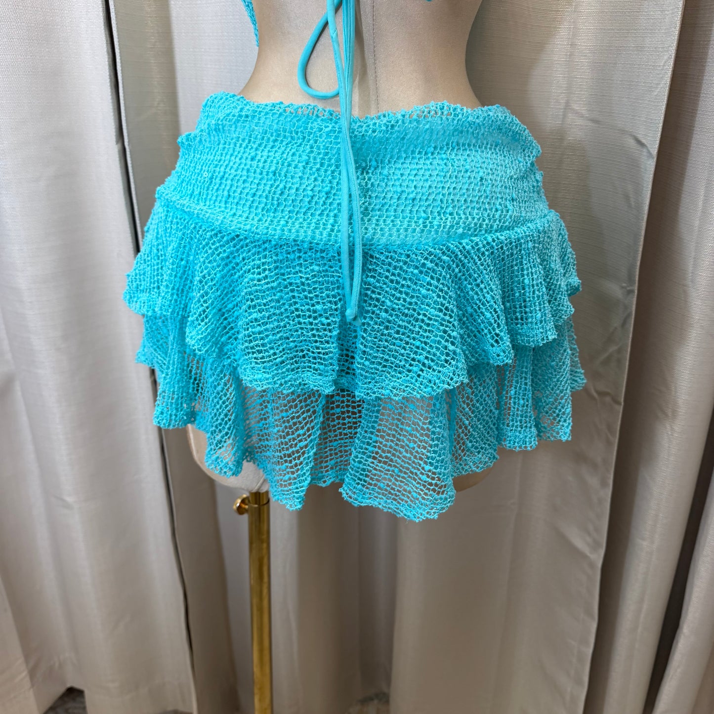 G halter Top and mini skirt-Turquoise