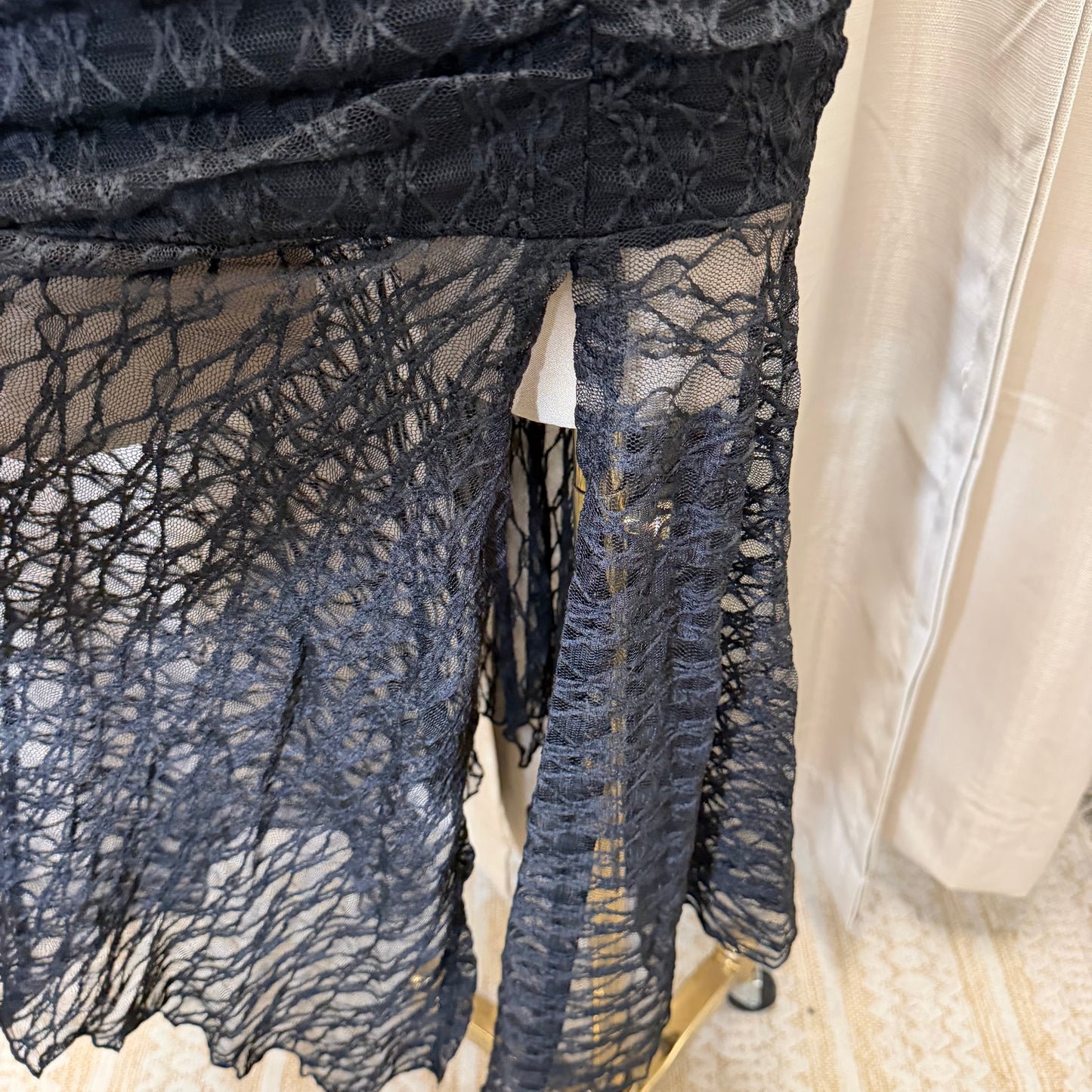 Halter Lace Maxi skirt Set-Black