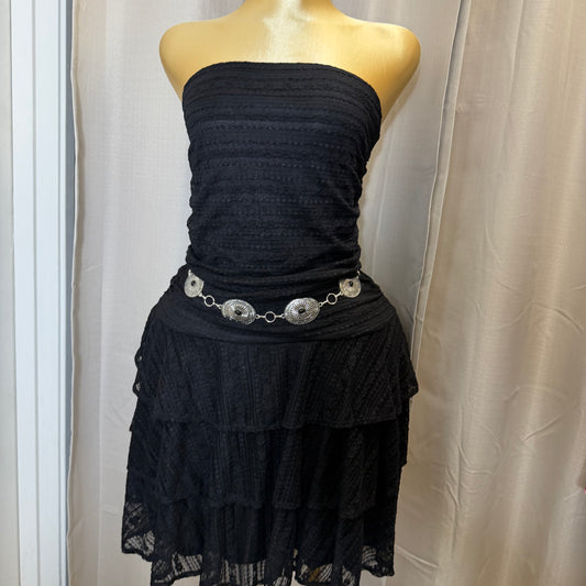 PL-Ruffle Tube Dress-Black