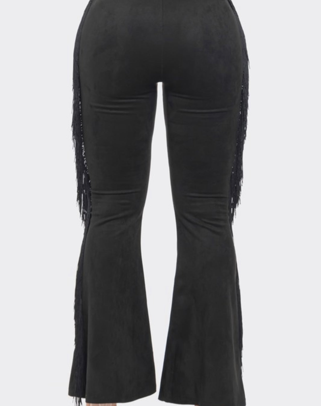 Fringe Pants-Black