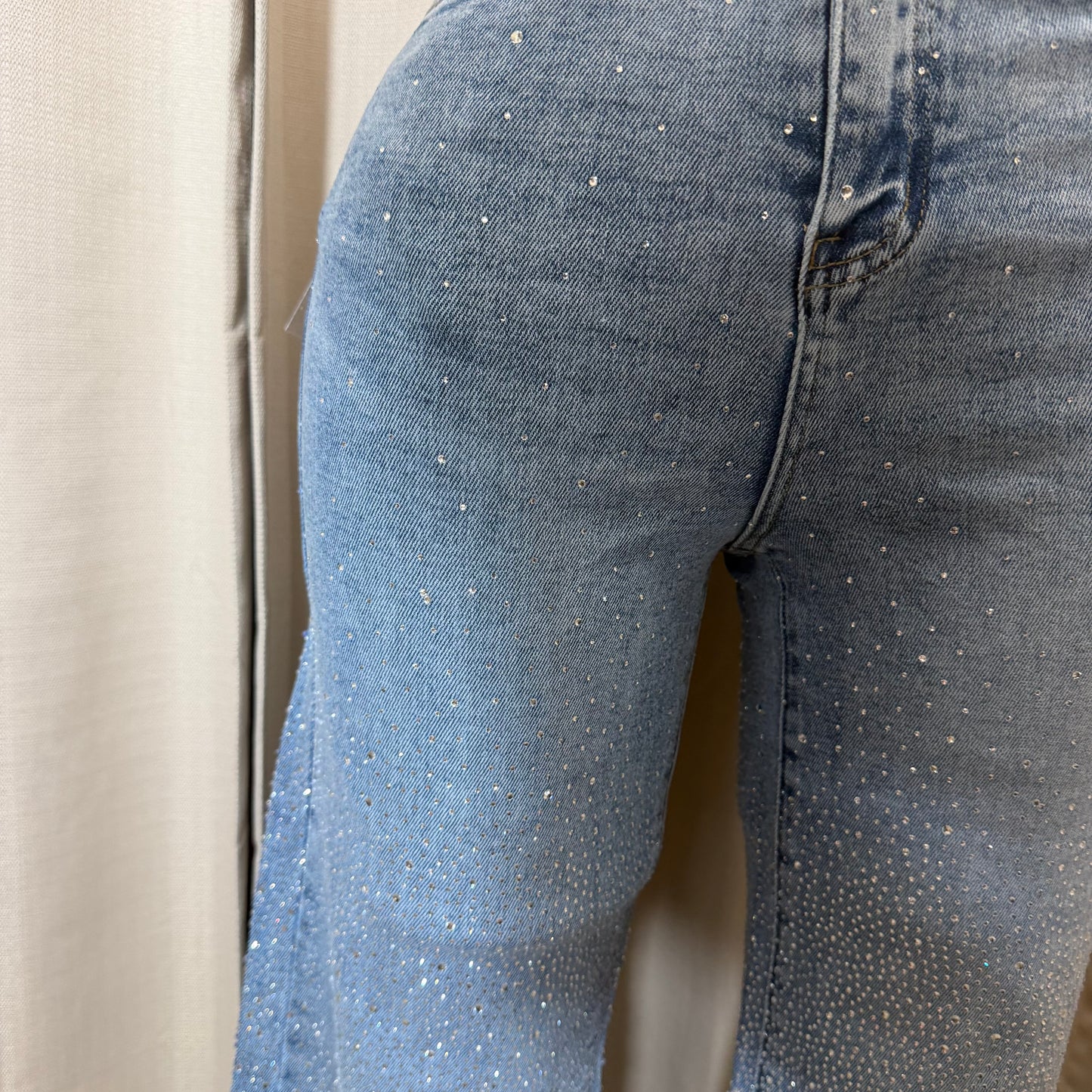 TQM Rhinestone Jeans-Blue
