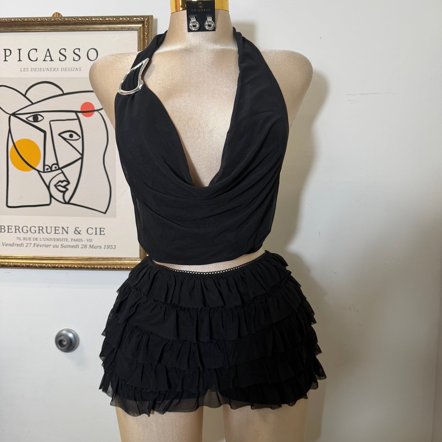 Halter Top And Short Set-Black
