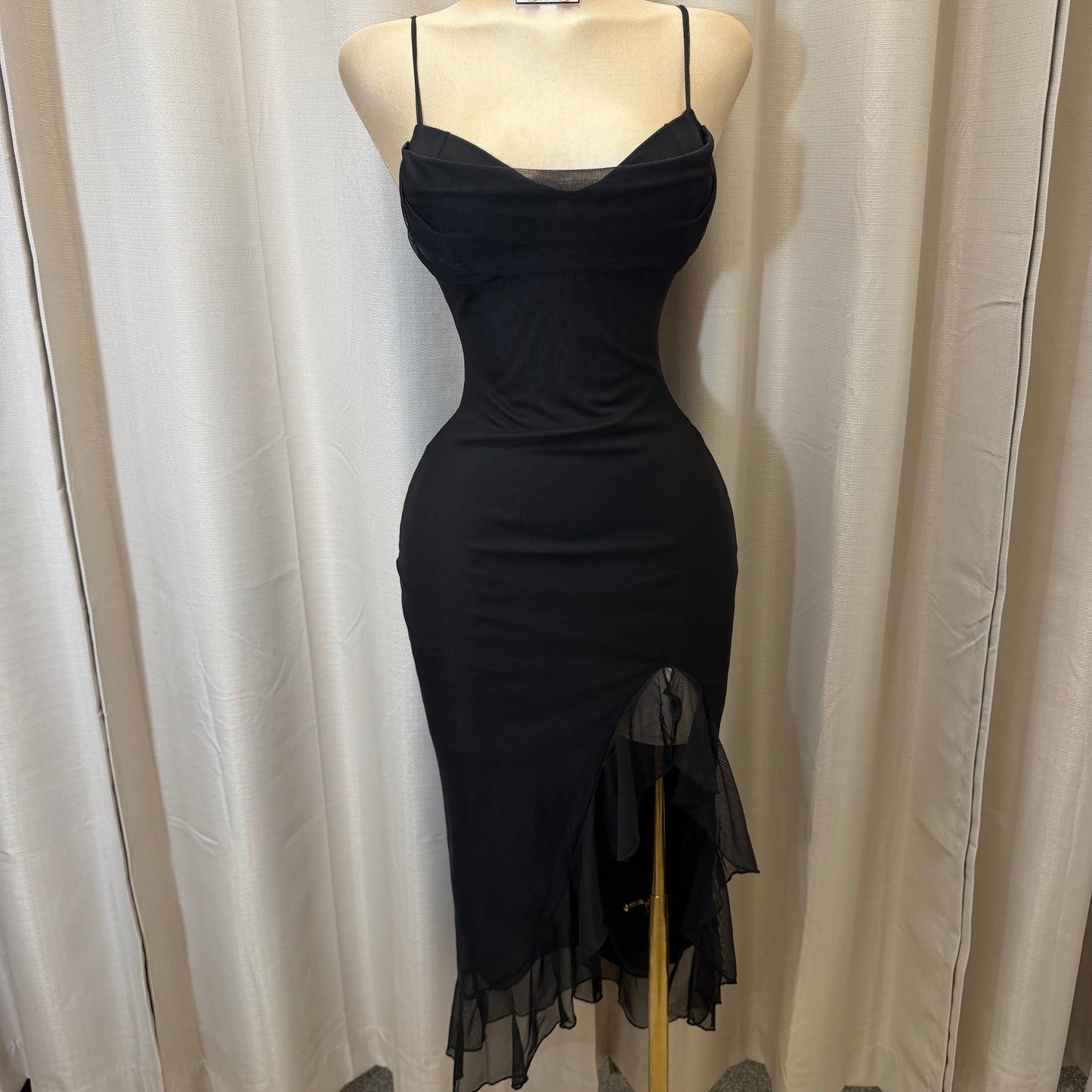 Mismaloya Mesh Dress-Black