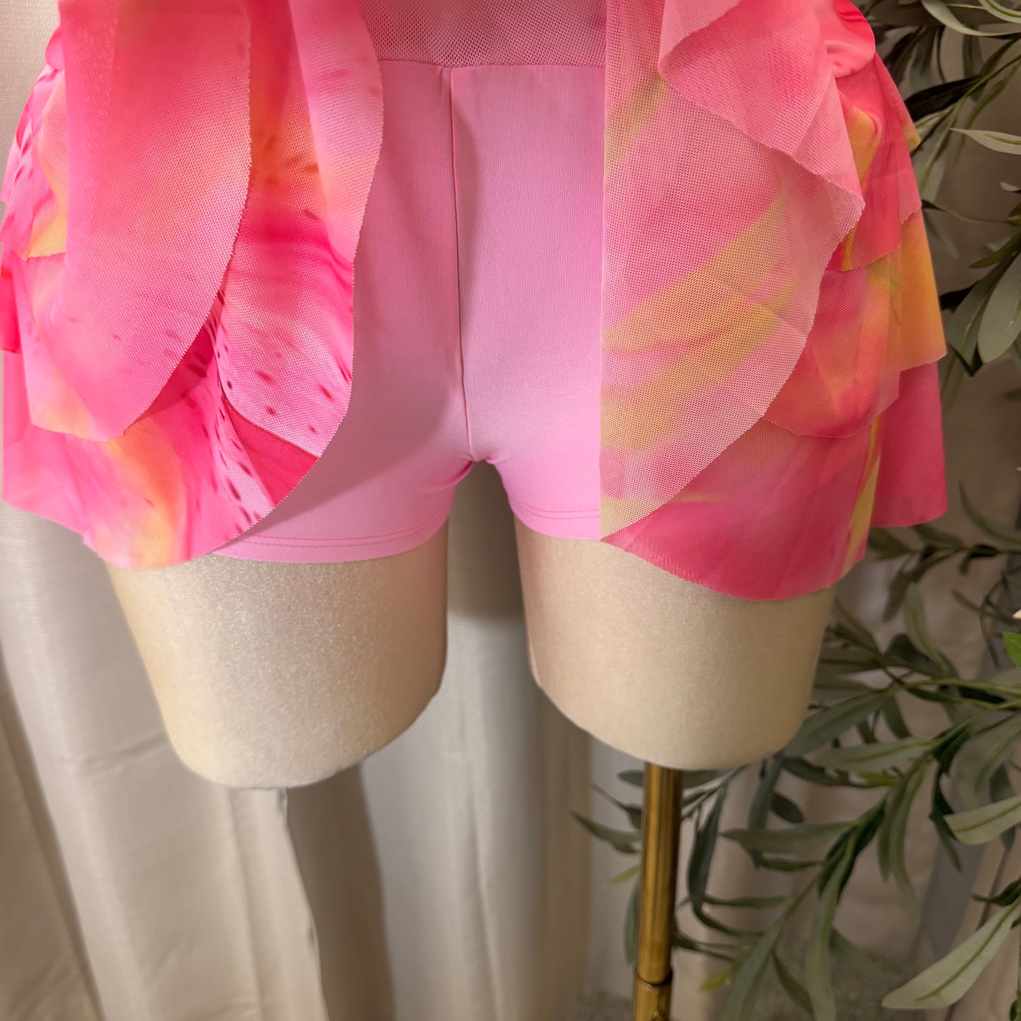 Halter Skirt Set-Pink