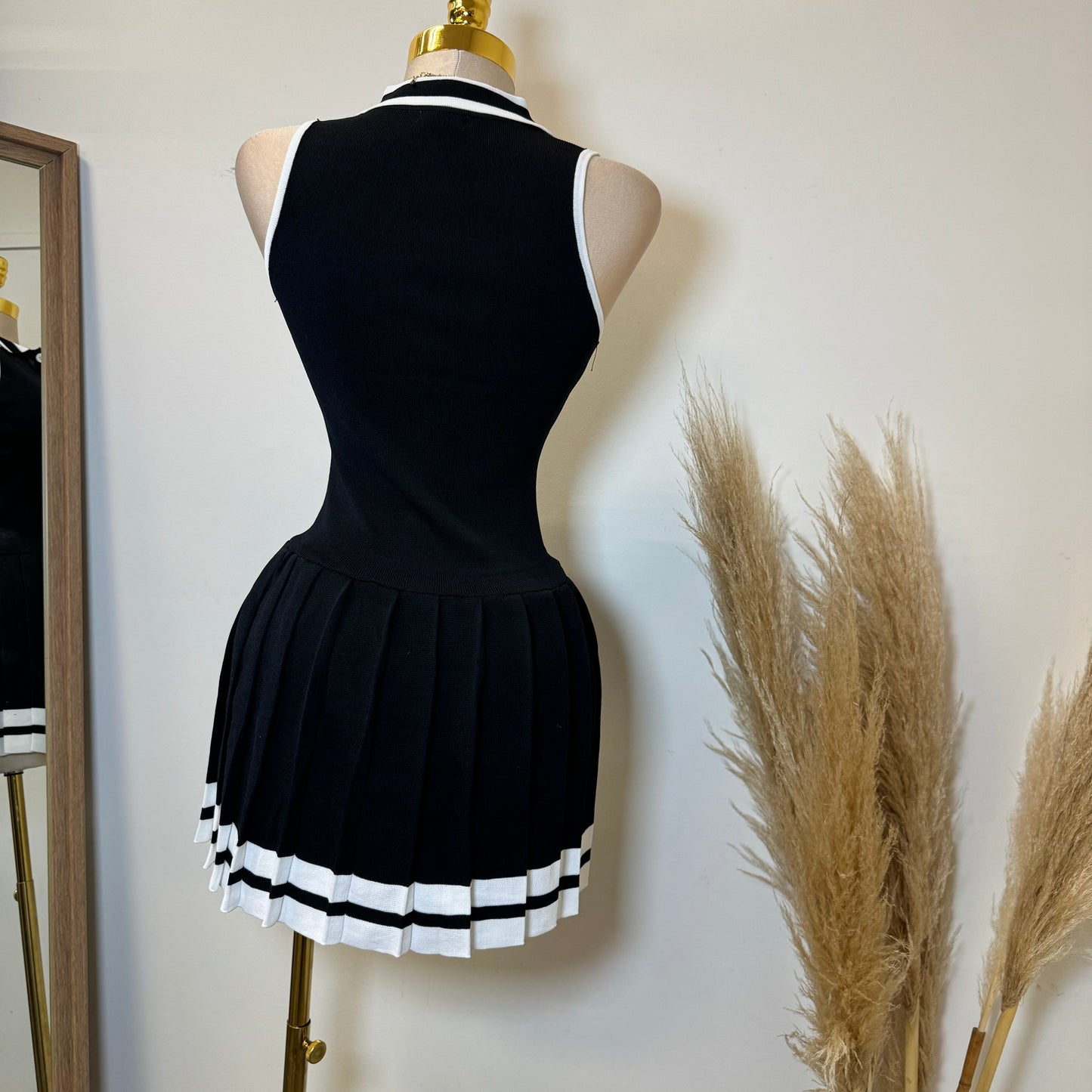 Tennis Dress-Black/White