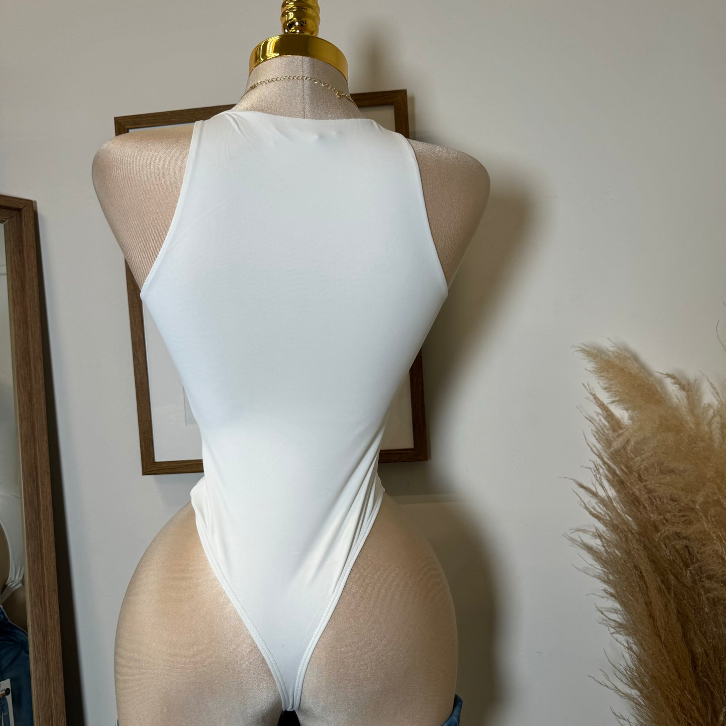 Contour Double Layered 90s Bodysuit-White