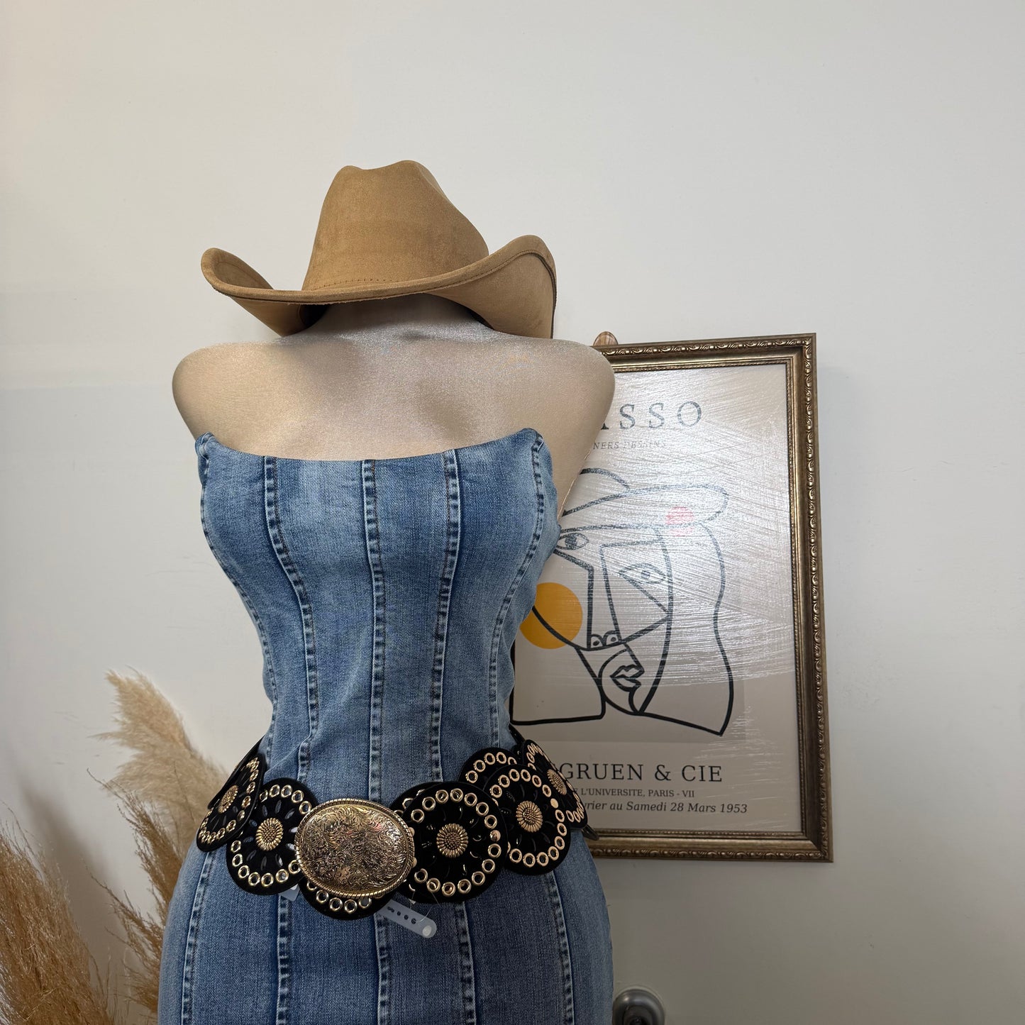 Denim Strapless Midi Dress-LT Blue