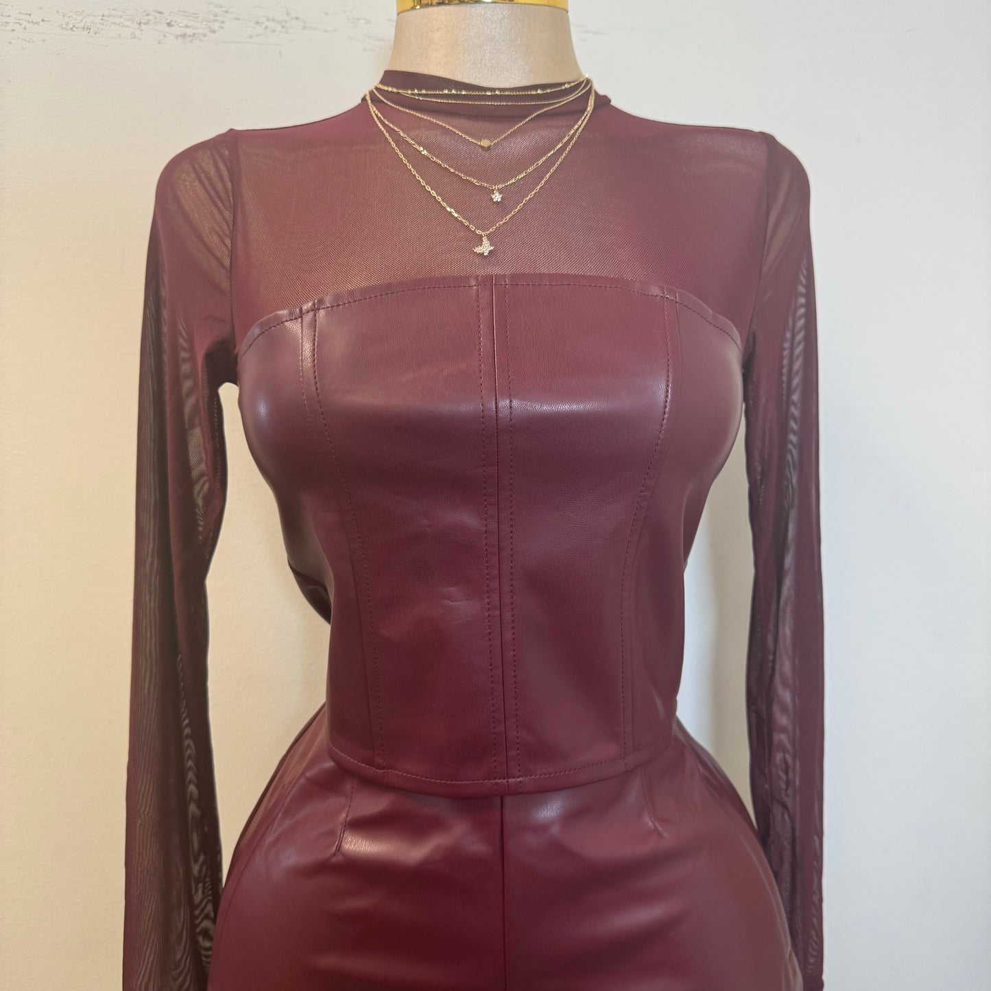 Zelia Top-Burgundy