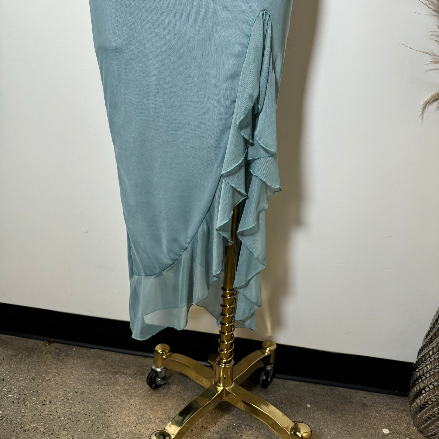 Karil Mesh Dress-Blue