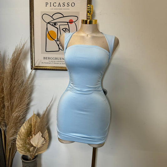 Cindi Double Layered Dress-Blue