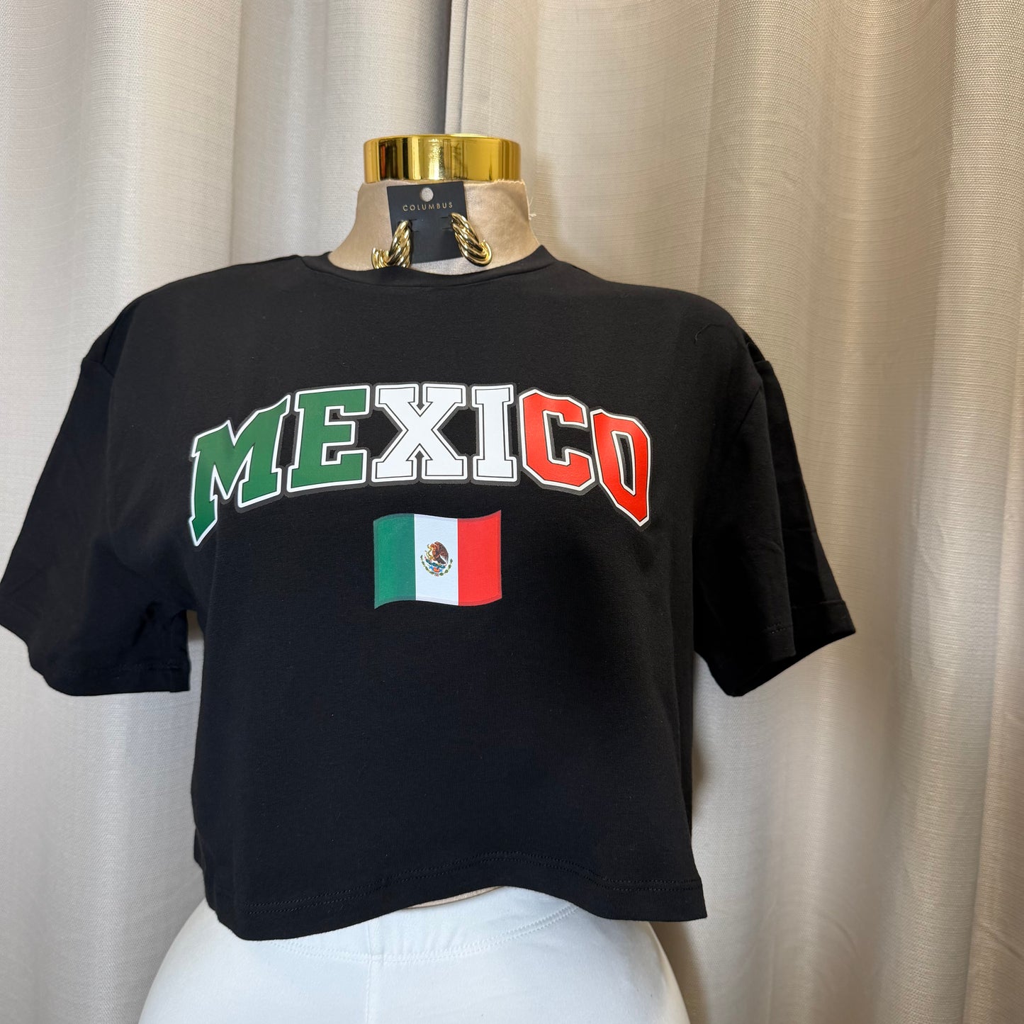 Oversized Mexico crop Top-Black