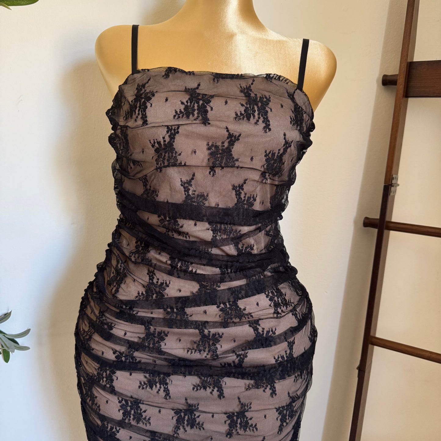 Lace Midi Dress Plus size -Black