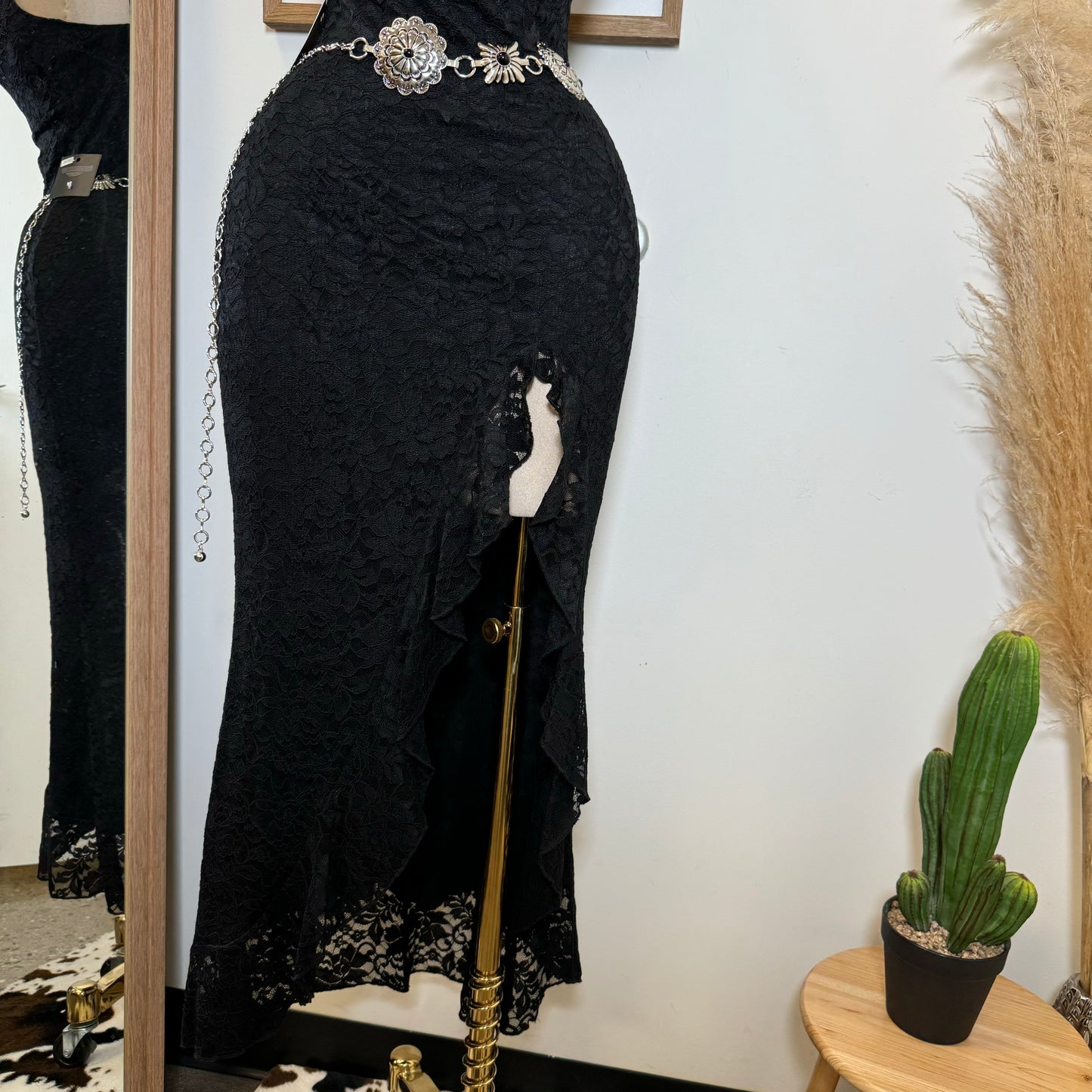 Corazón Mágico Lace Dress-Black