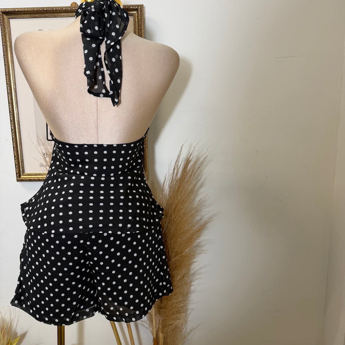 Polka Dot Matching Set-Black