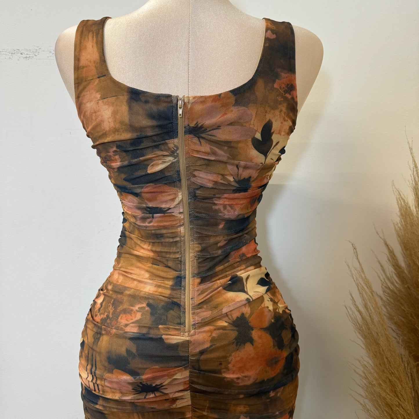 Azary Midi Dress-Brown