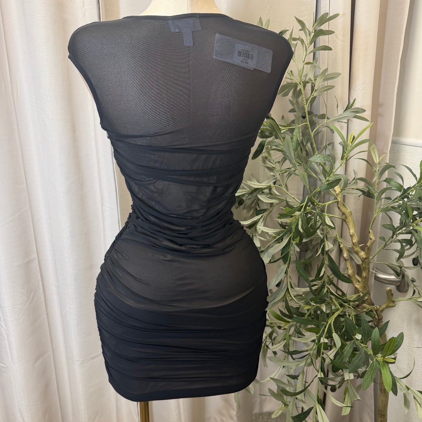 Mini Mesh Dress-Black