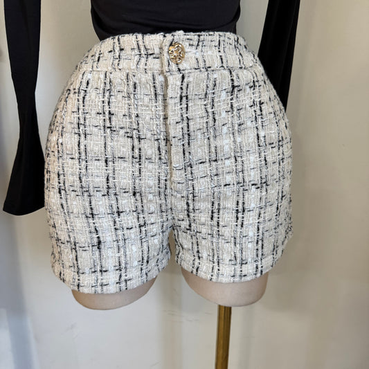 Tweed Shorts- Ivory