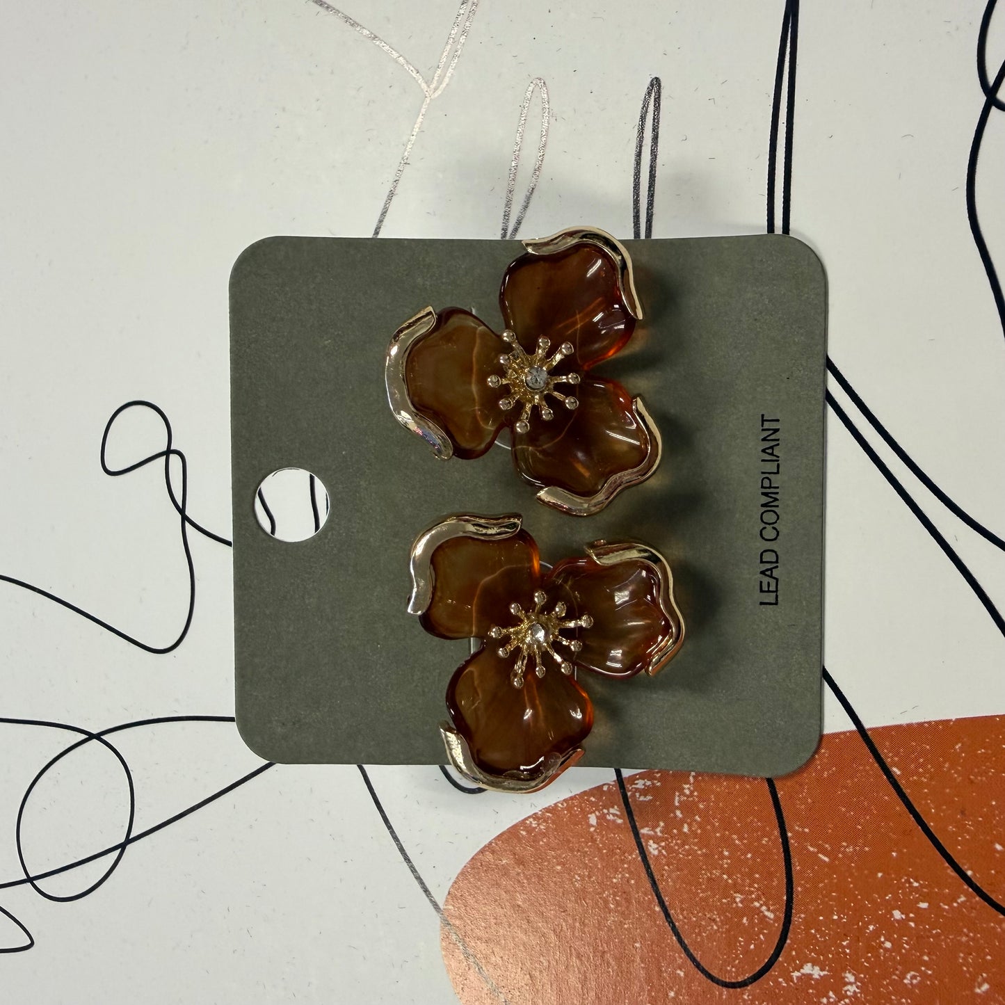 Flower stud earring