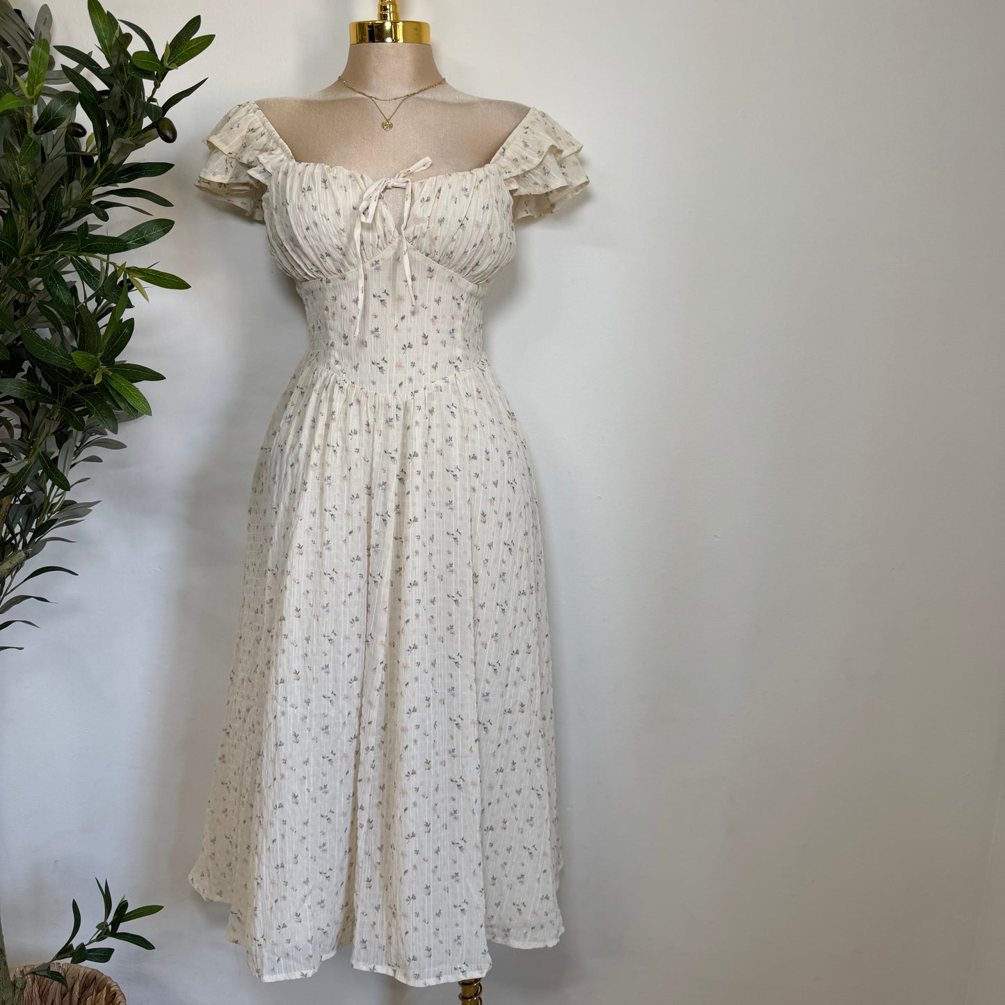 Summer Midi Dress-Butter Cream