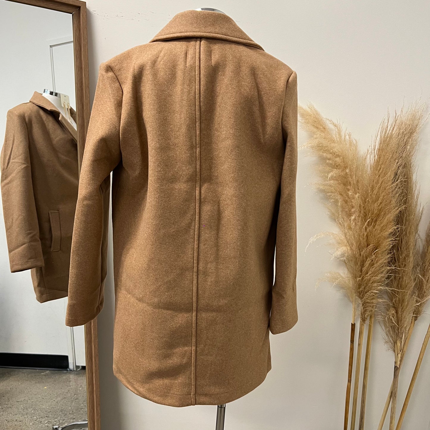 Coat with Button -Camel