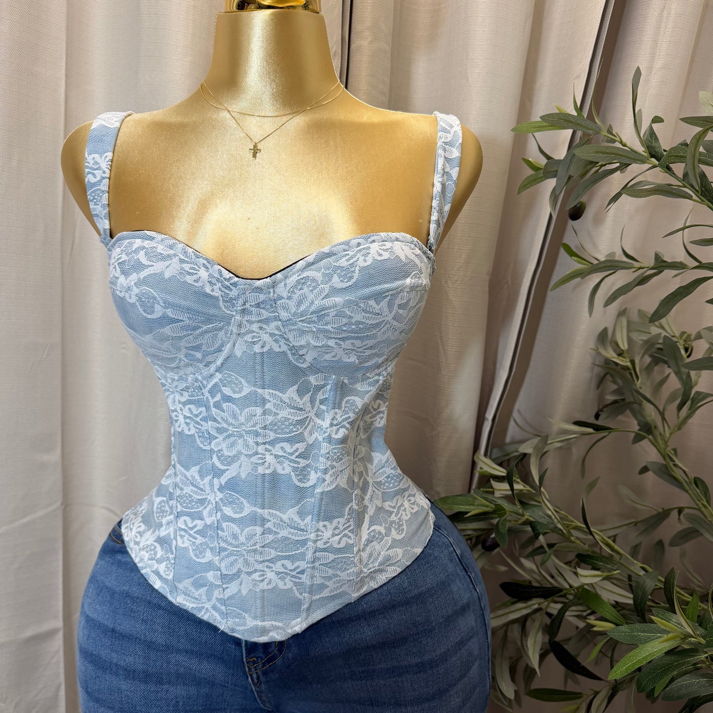 Tu Corset Top-Blue