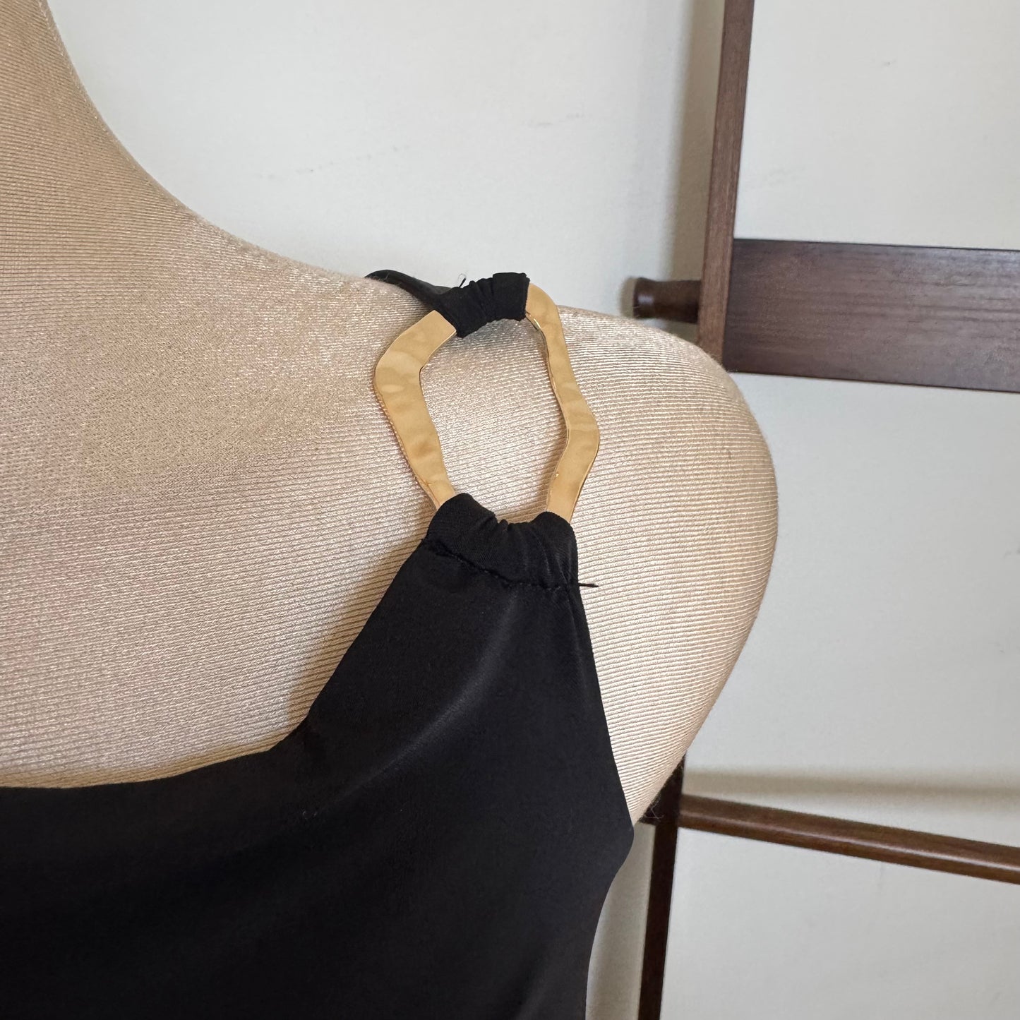 One shoulder Double Layered-Black