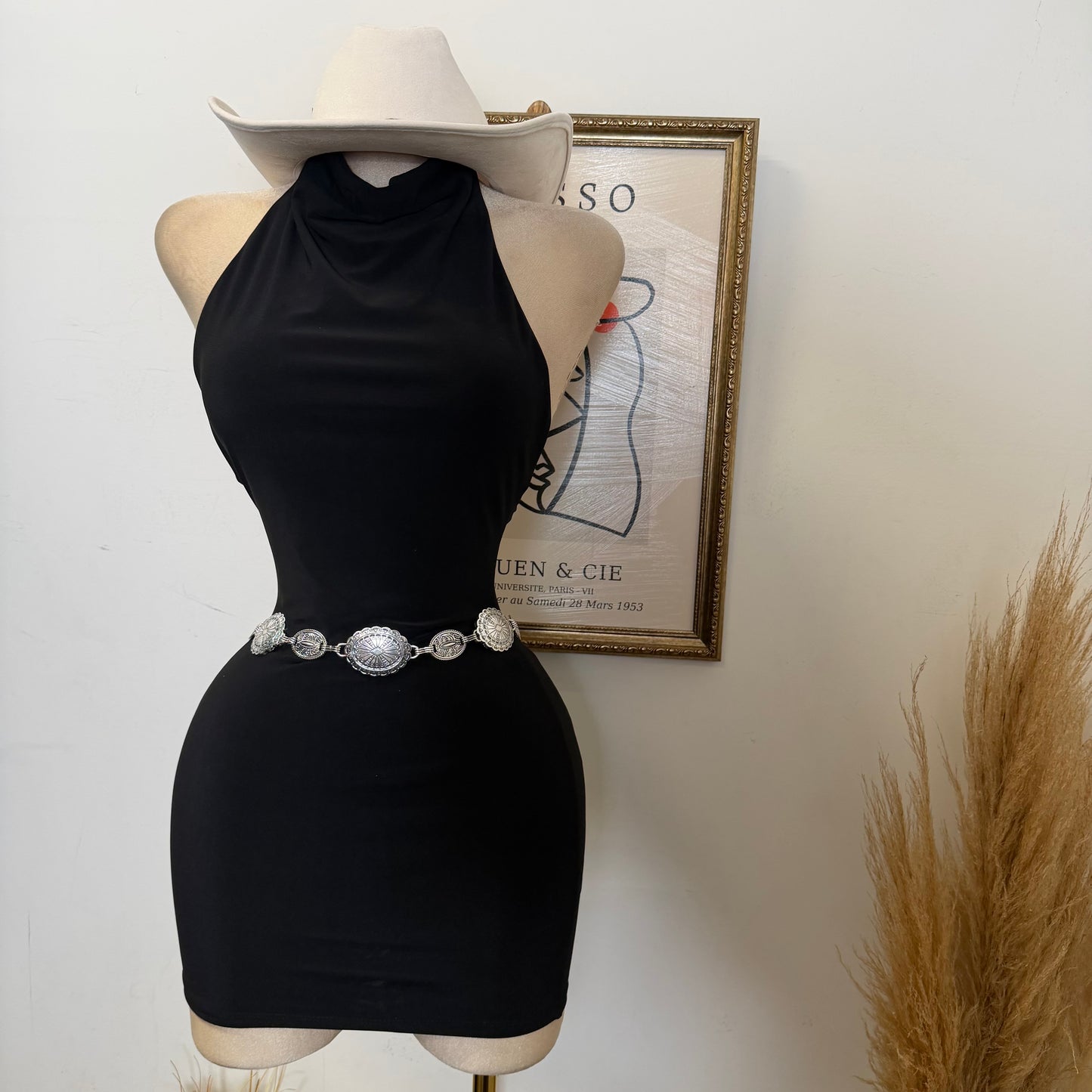 Sleeveless Halter Cowl Neckline Mini Dress-Black