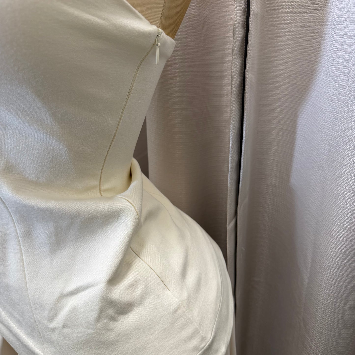 Strapless Scarf Neck Overlay Maxi Dress-Cream