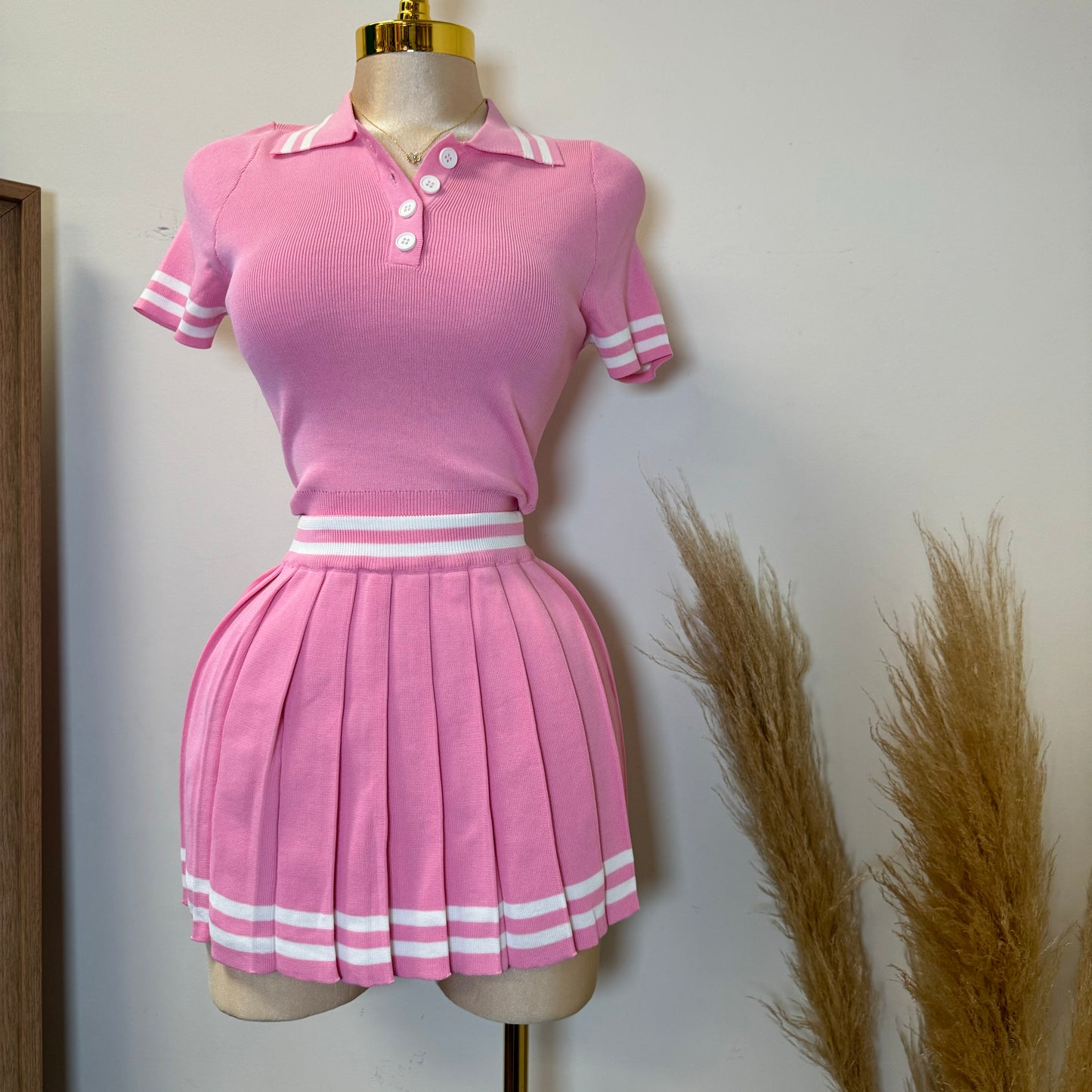 Tennis Skirt Set-Pink