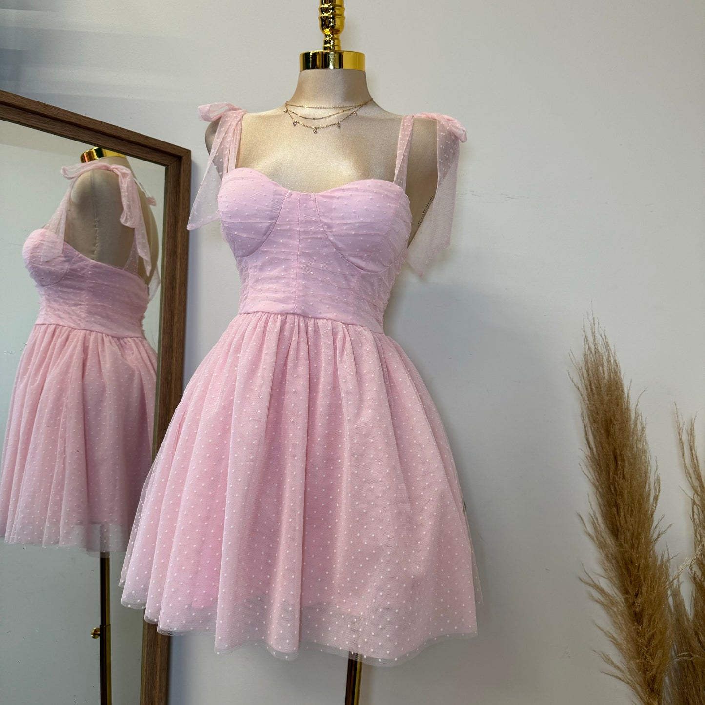 La niña Dress-Baby Pink