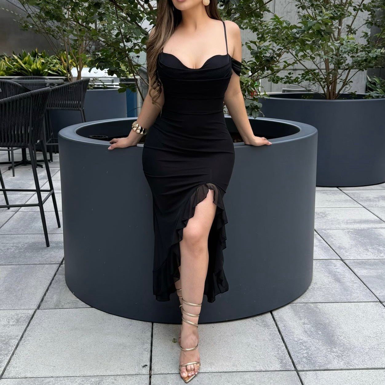 Kalie Mesh Dress PL-Black