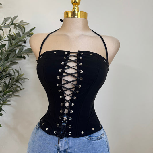 La Yaquesita Corset Top-Black