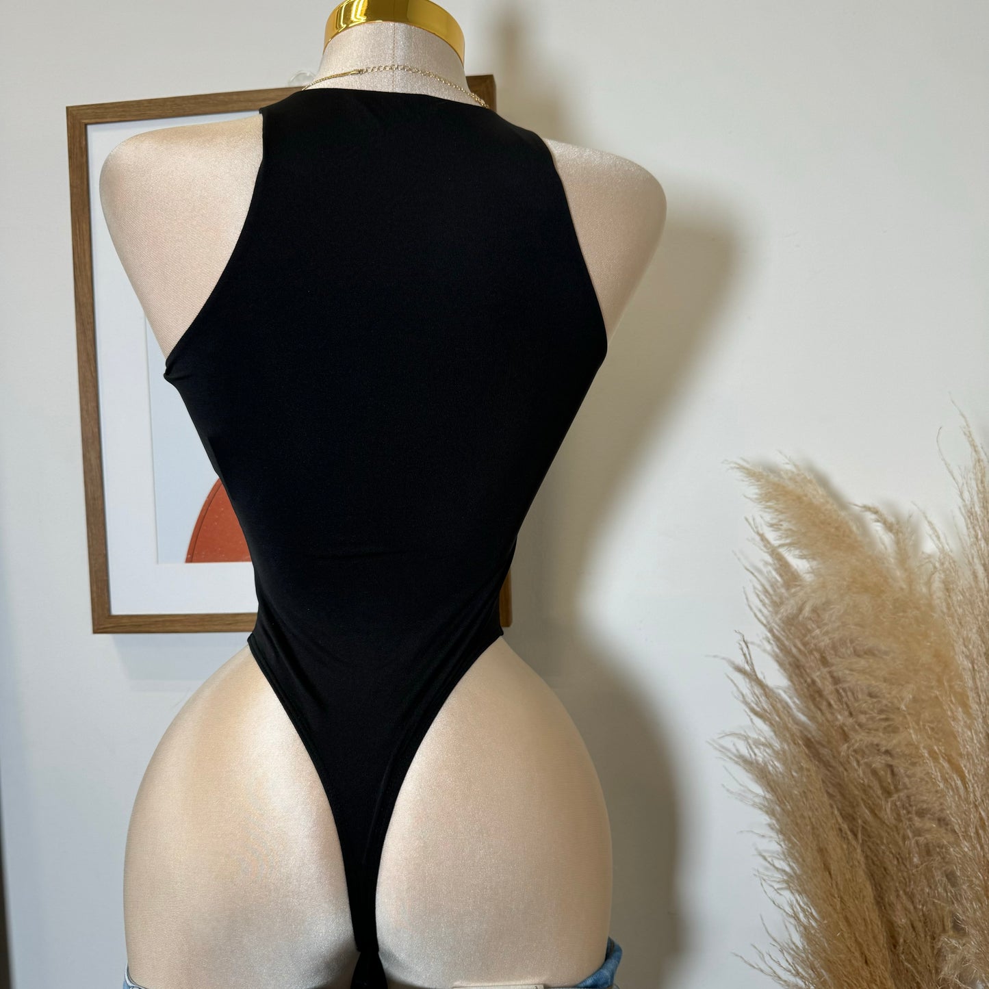 Contour Double Layered 90s Bodysuit-Black
