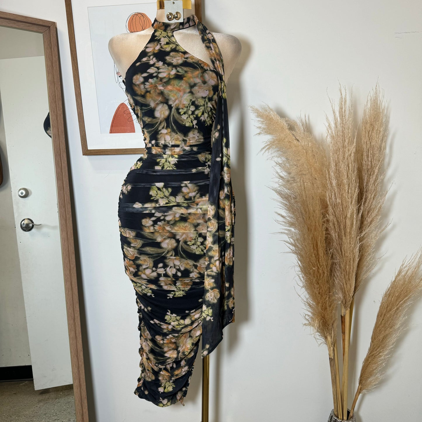 Evonne Dress-Floral Black