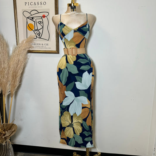 Lilo Maxi Dress-Blue/Yellow