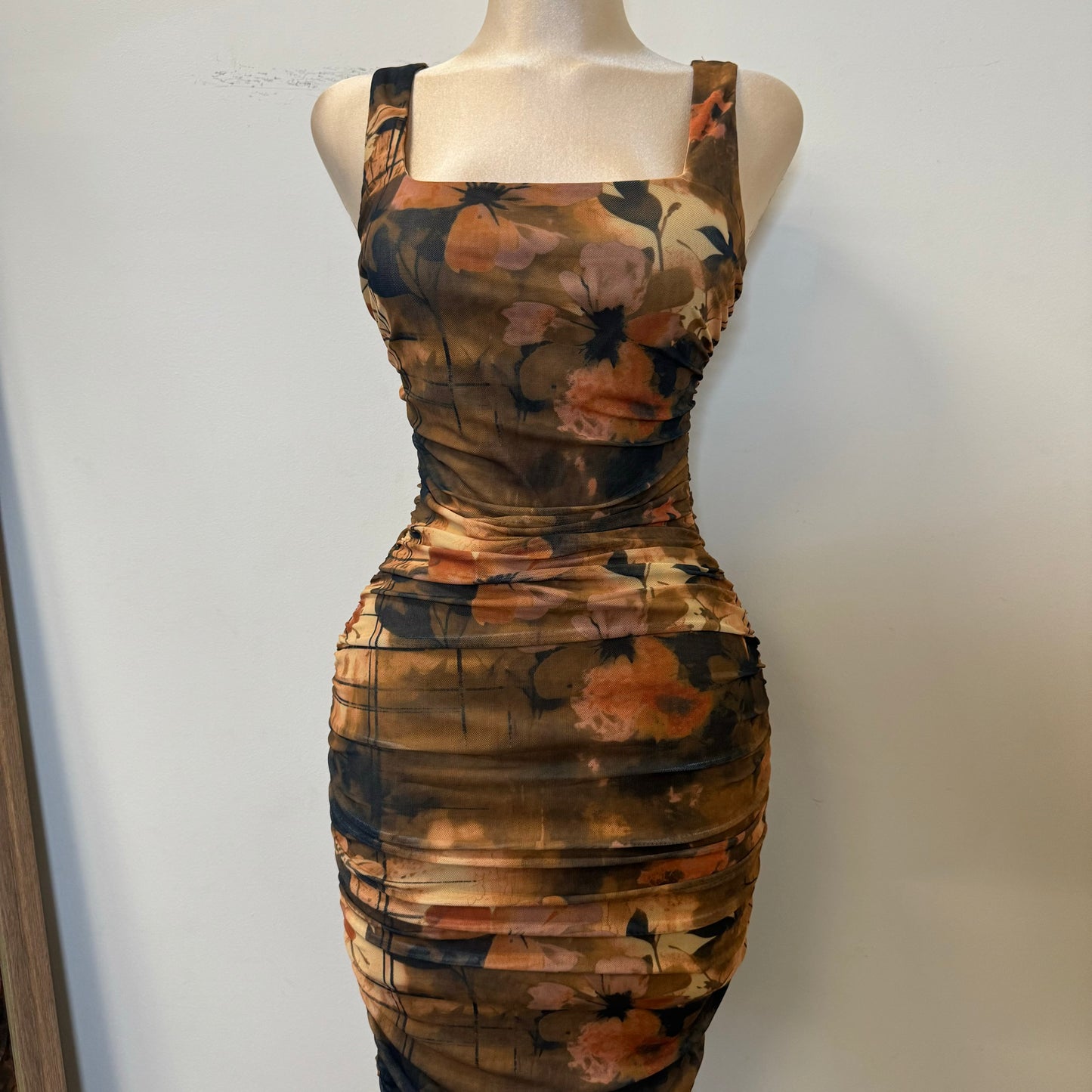 Azary Midi Dress-Brown