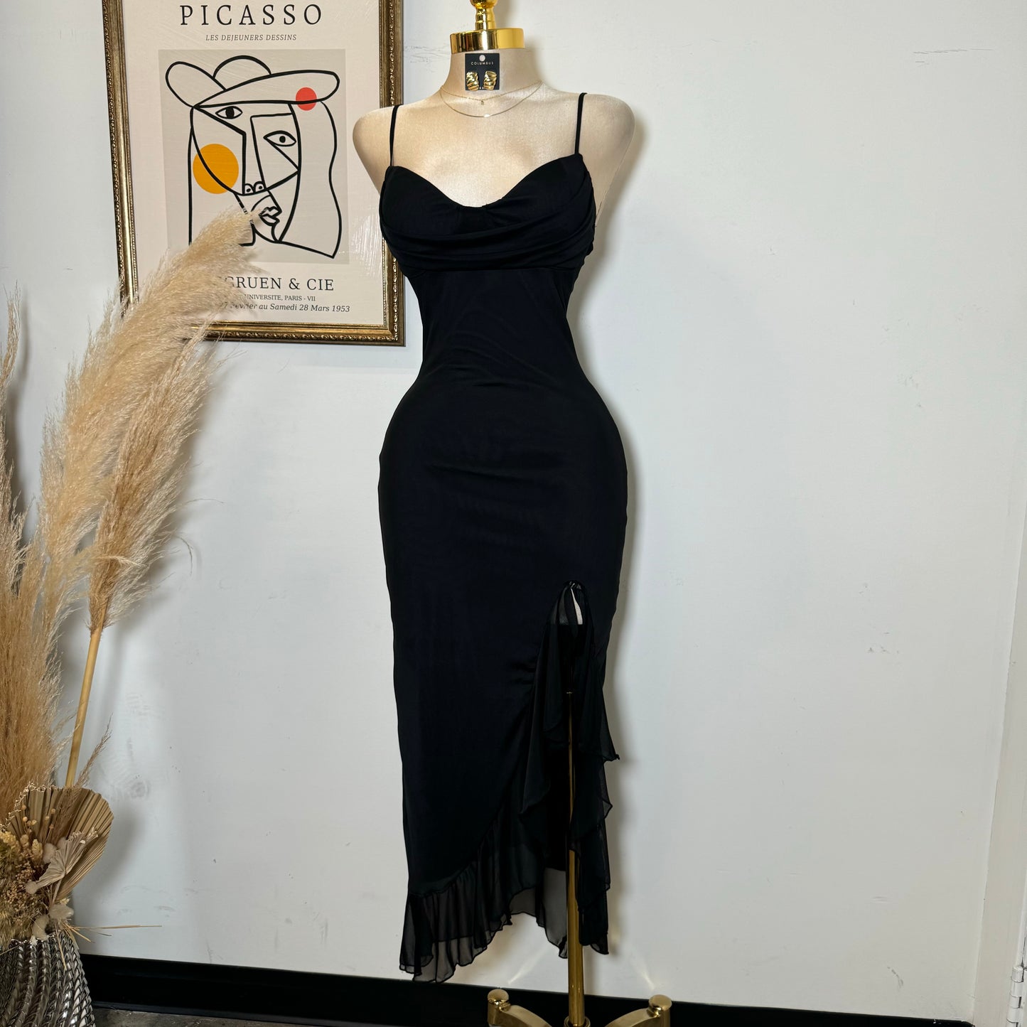 Karil Mesh Dress-Black