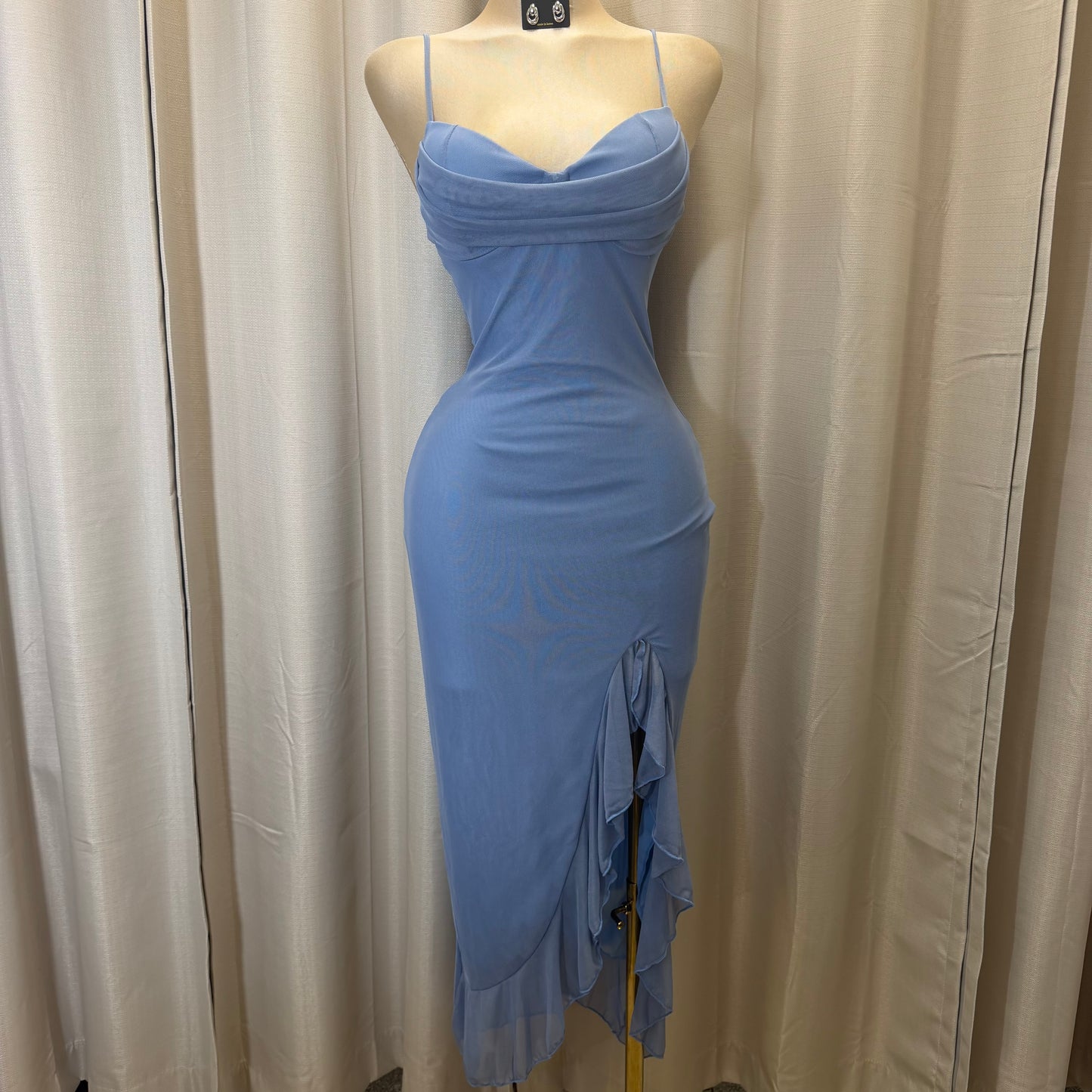 Mismaloya Mesh Dress-Blue