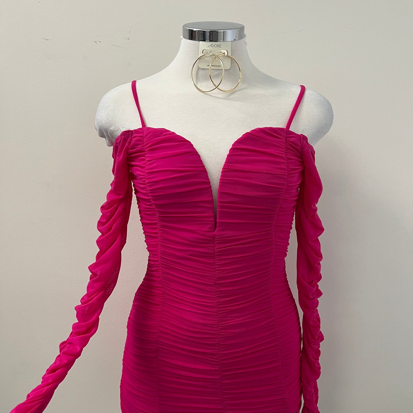 HEY BABE MESH DRESS-HOT PINK