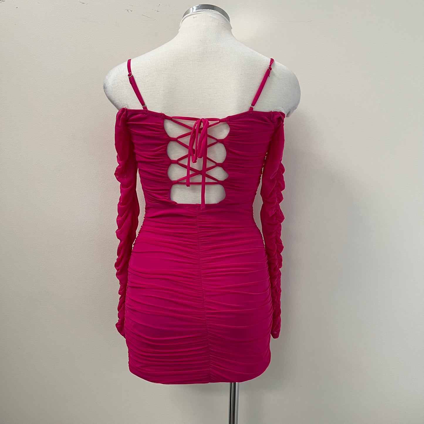 HEY BABE MESH DRESS-HOT PINK