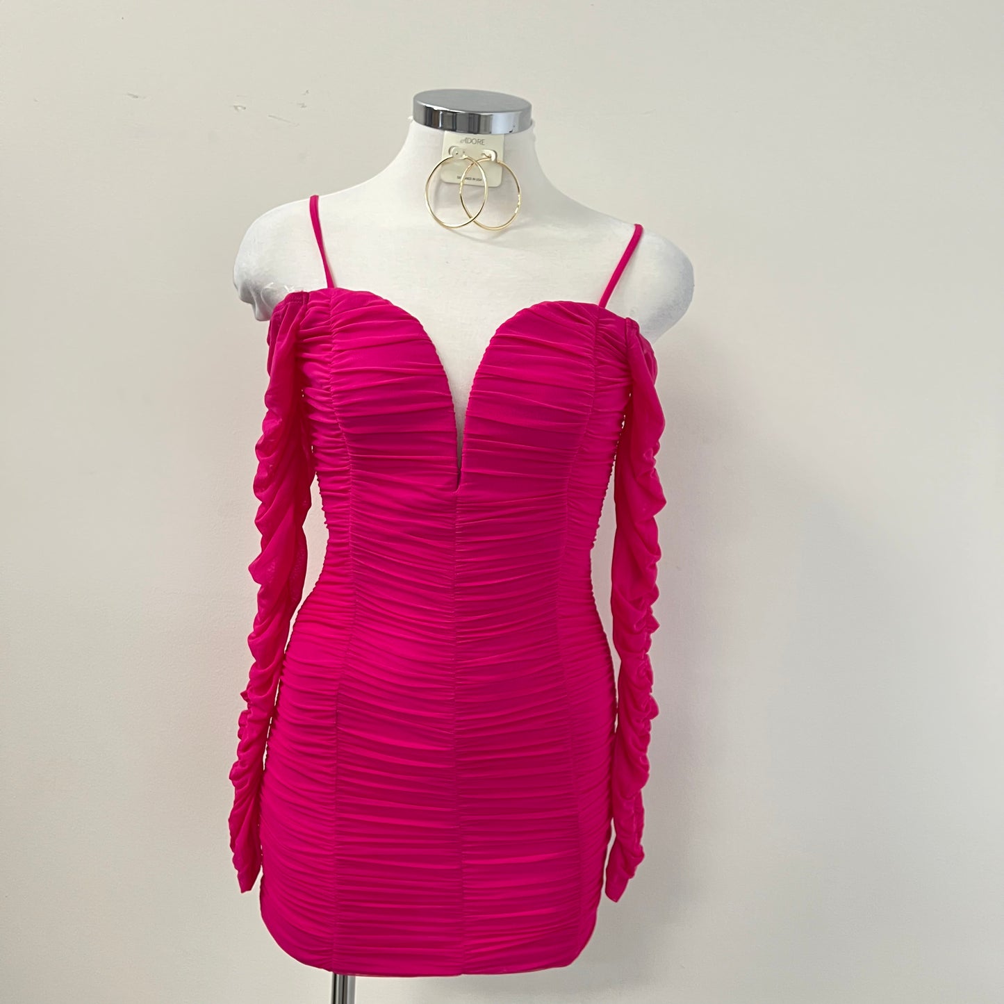 HEY BABE MESH DRESS-HOT PINK